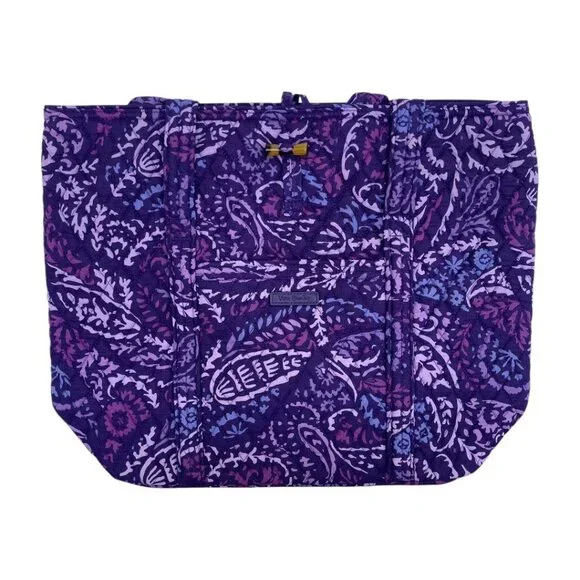 Vera Bradley Paisley Amethyst Vera Tote Bag - Picture 1 of 9